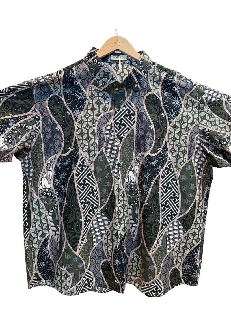 Twilight Currents - Short Sleeve Batik Shirt