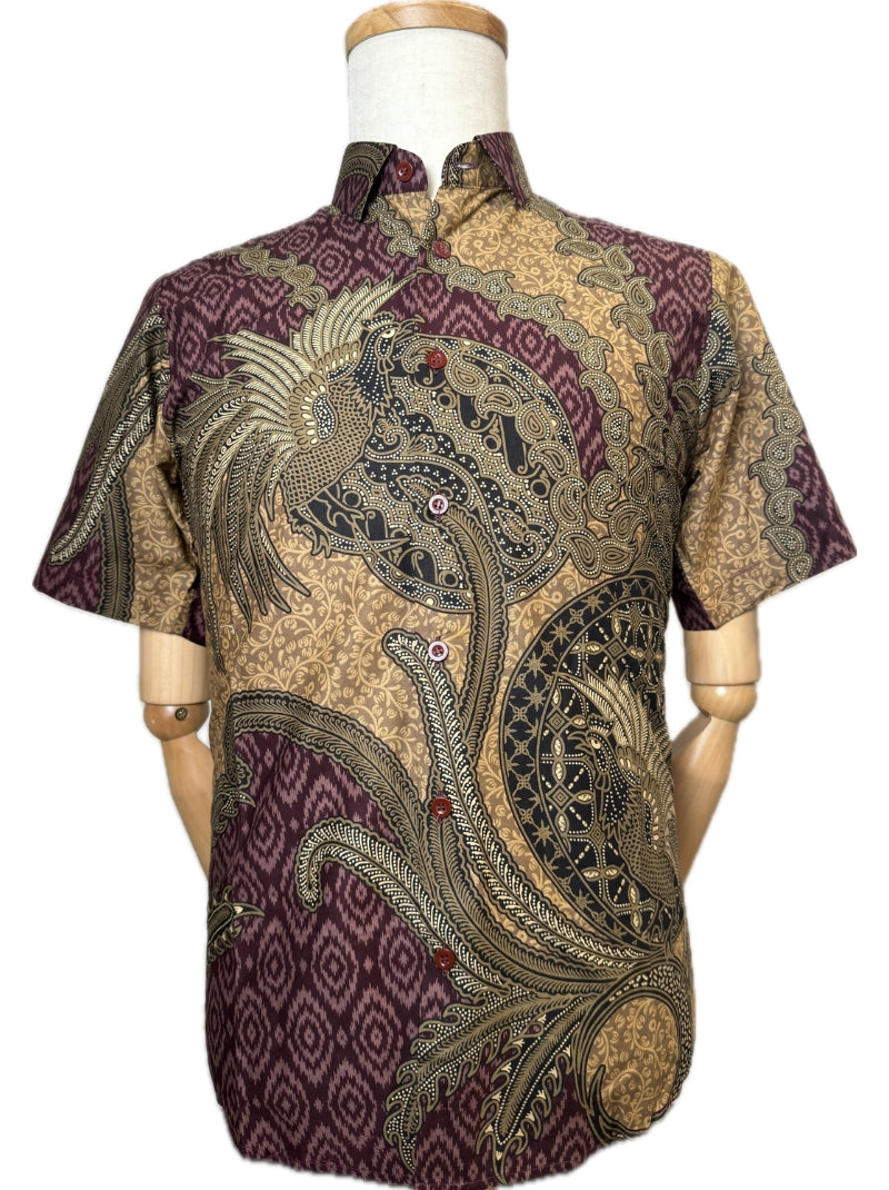 Dual Peacocks Short Sleeve Batik