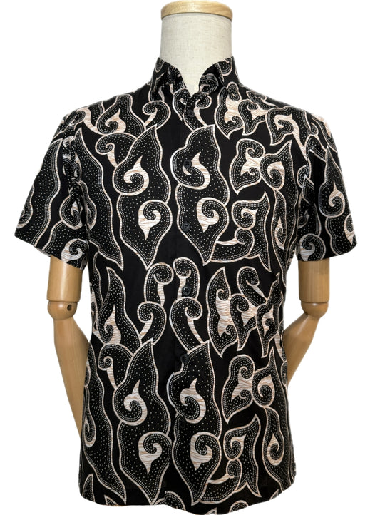 Cloudy Waves Short Sleeve Batik Shirt