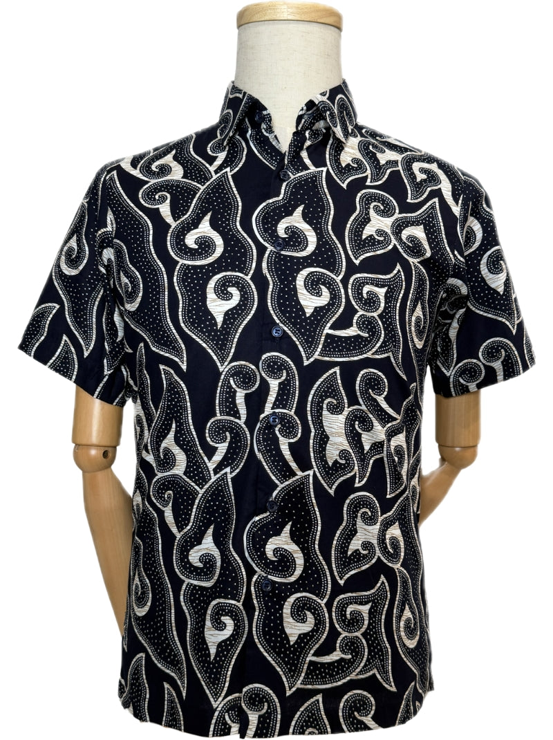 Cloudy Waves Short Sleeve Batik Shirt