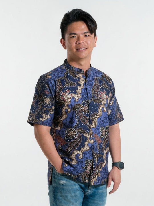 Mystic Trail Mandarin Collar Batik