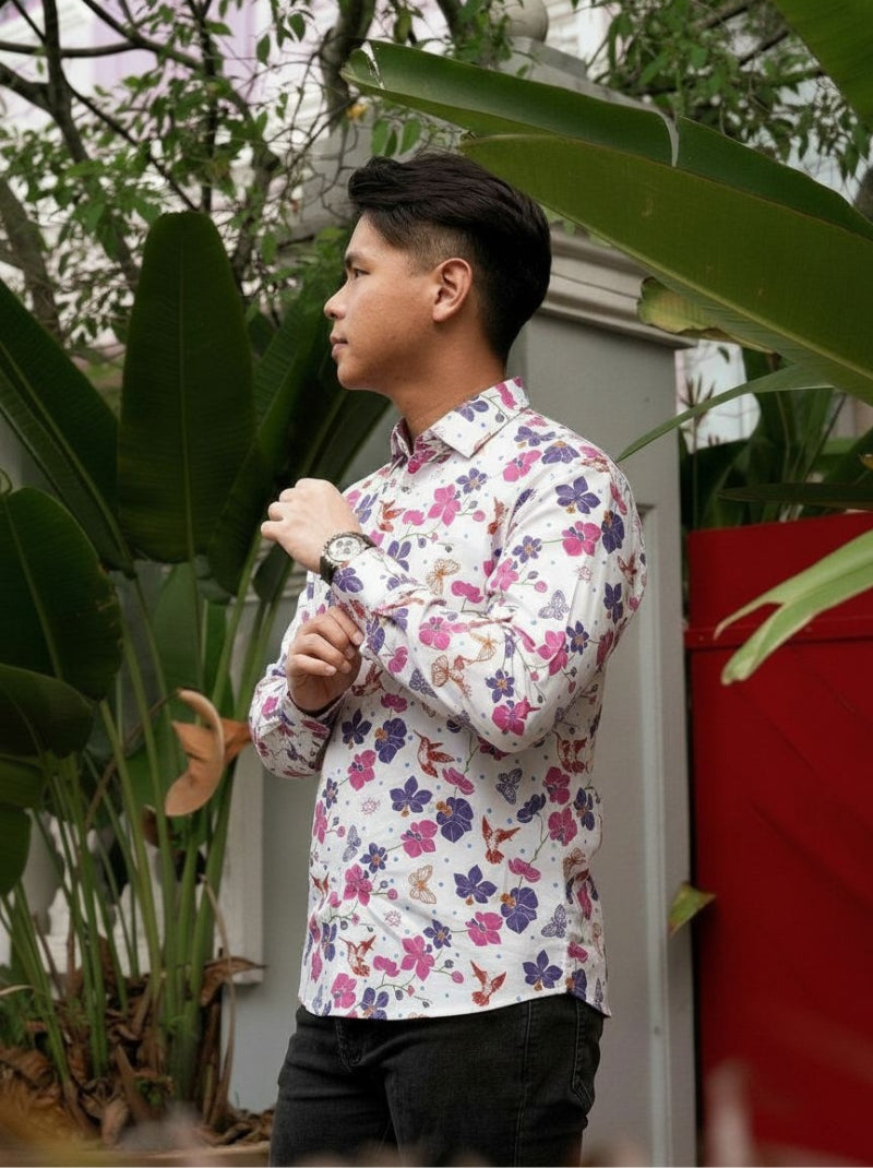 Orchid Serenade - Batik Shirts (Mandarin, Short & Long)