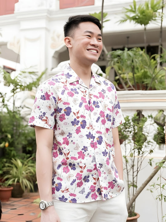 Orchid Serenade - Batik Shirts (Mandarin, Short & Long)