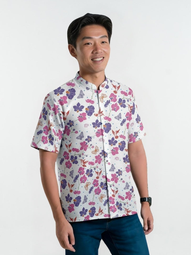 Orchid Serenade - Batik Shirts (Mandarin, Short & Long)