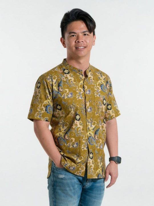 Mustard Wings Mandarin Collar Batik