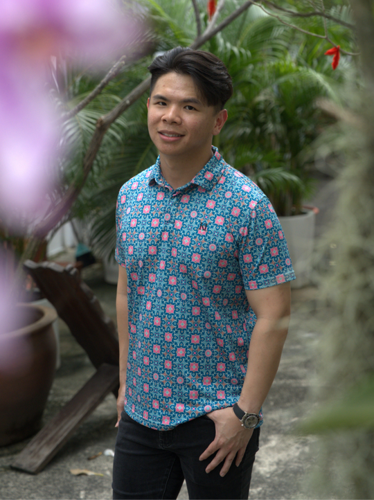 Petal Bloom Batik Polo Tee
