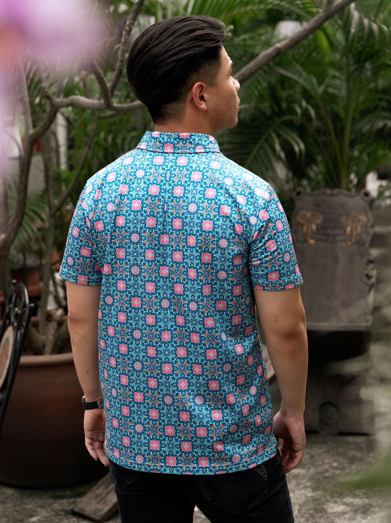 Petal Bloom Batik Polo Tee