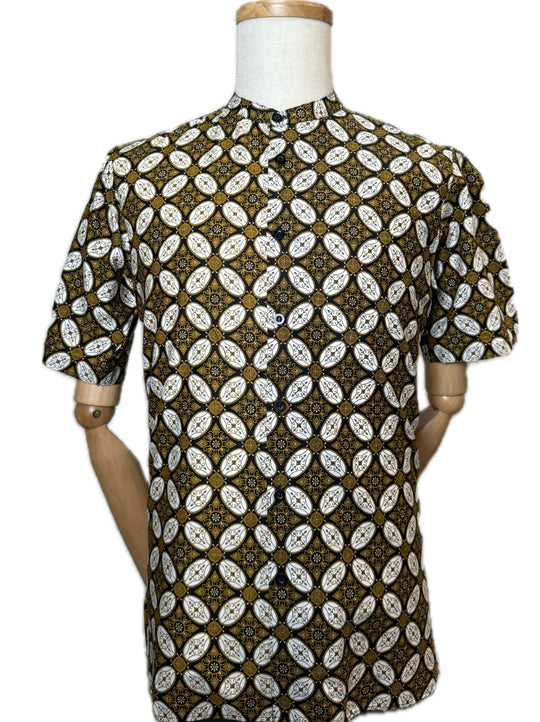 Golden Sphere Mandarin Collar Batik