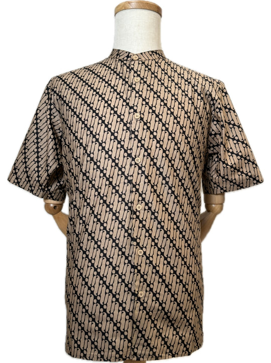 Coffee Beans Mandarin Collar Batik