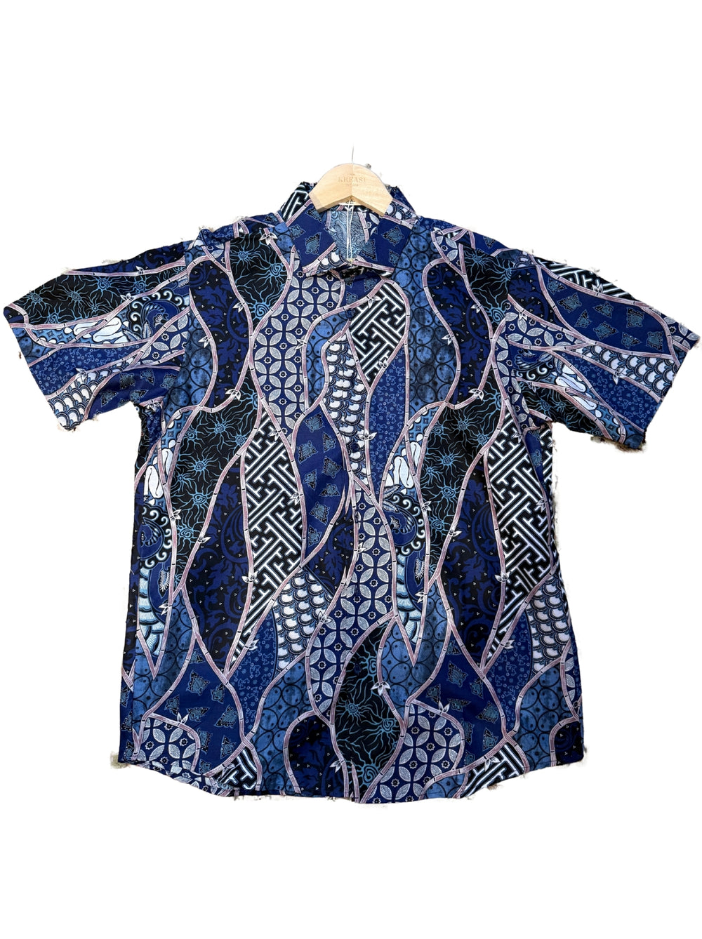 Twilight Currents - Short Sleeve Batik Shirt