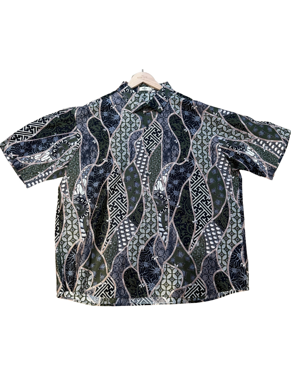 Twilight Currents - Short Sleeve Batik Shirt