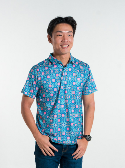 Petal Bloom Batik Polo Tee