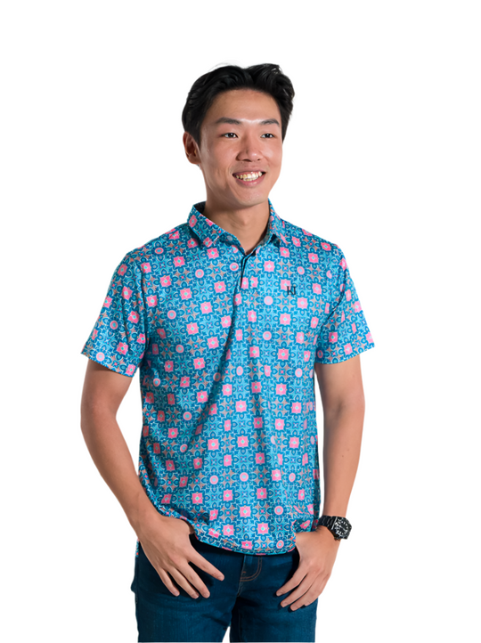 Petal Bloom Batik Polo Tee